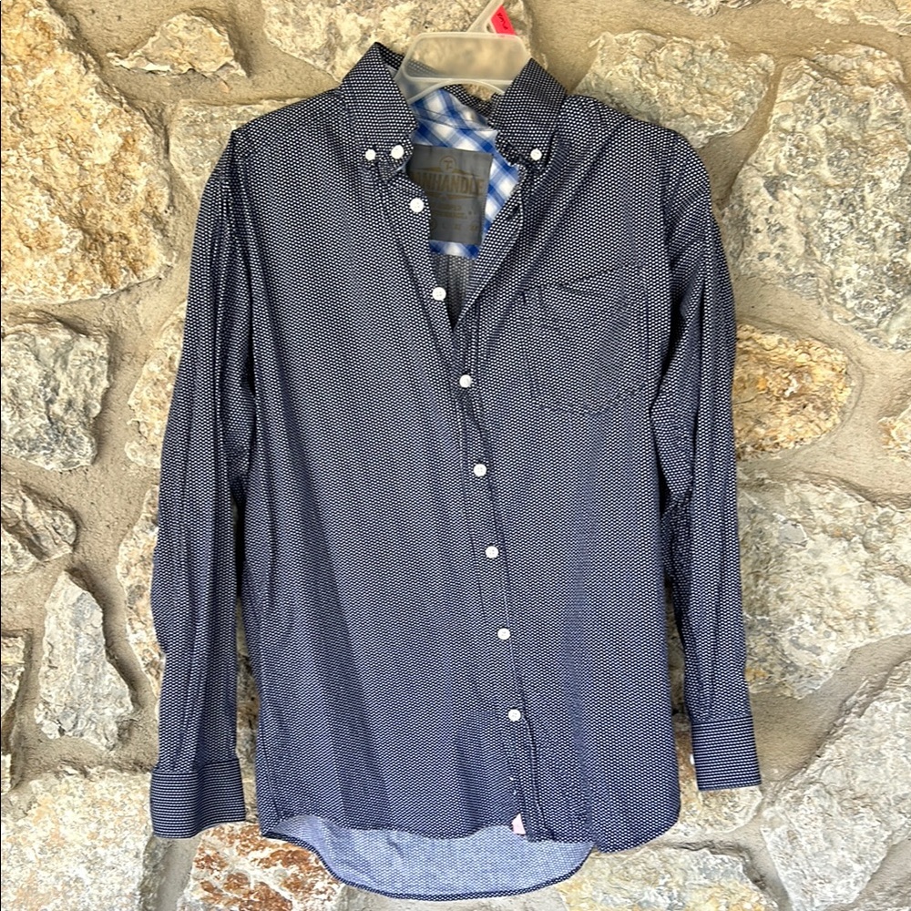 Men's Navy Blue Button-Up Shirt